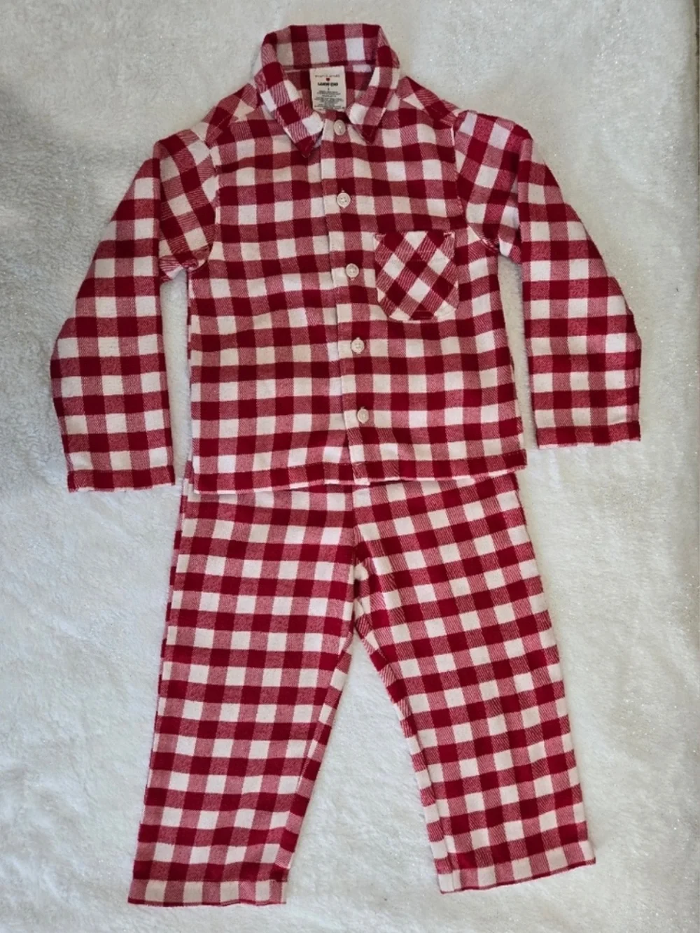 Draper James Red & White gingham check Pajama Set - Cozy Flannel